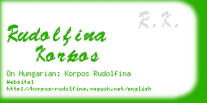 rudolfina korpos business card